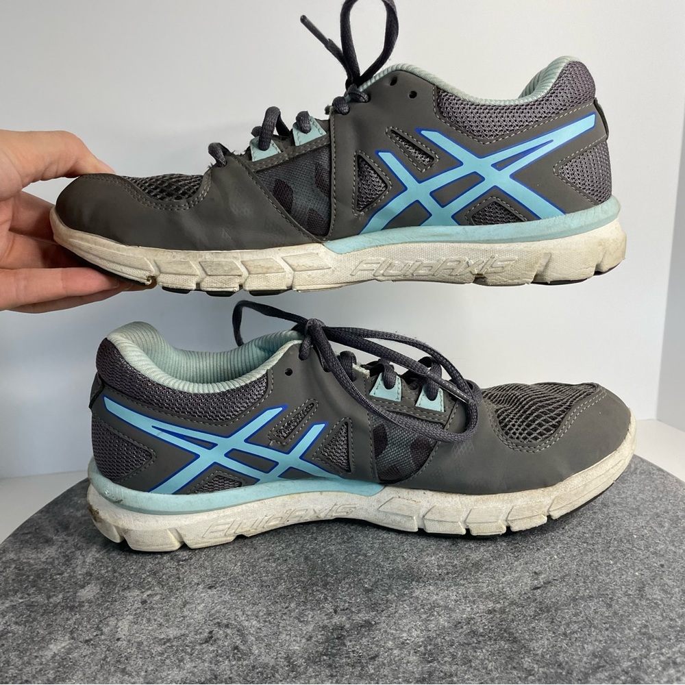 💛 ASICS Grey And Blue Training Tennis Shoes S653Y 7.5 - Picture 6 of 10